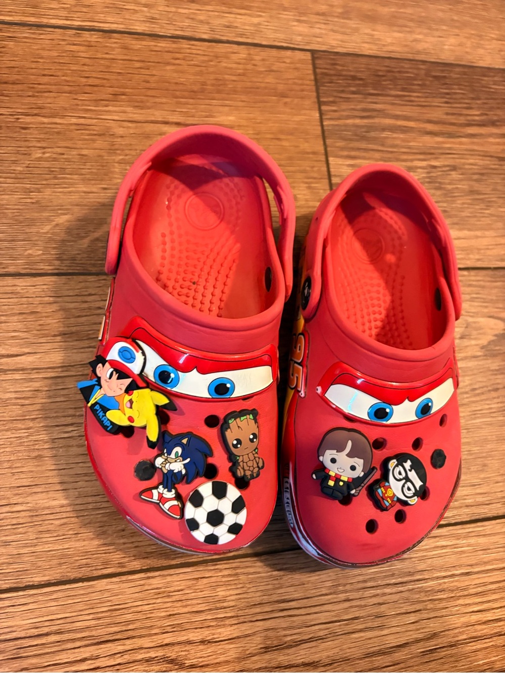 CROCS Kids Red Character Clogs with Fun Jibbitz